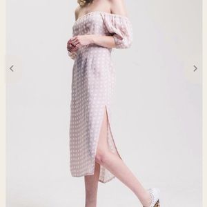 Winston White Mauve Gingham Lotus Dress Size M